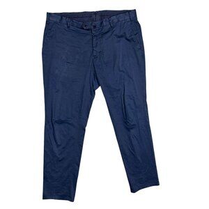 Luigi Bianchi Mantova Sartoria Chinos Made in Italy Pants Blue Cotton 38x31